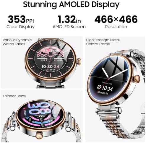 TOZO S8 AMOLED Smart Watch for Women Men, Fitness Tracker with Bluetooth Calling & Notifications, 3ATM Waterproof, Sleep & Stress Tracking, 100+ Sports Modes, 200+ Watch Faces, for Android iOS - Image 2