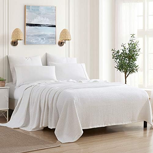 Sweet Home Collection 100% Fine Cotton Luxurious Basket Weave Blanket, White, Full/Queen Size (Pack of 6) by SweetHomeCollection