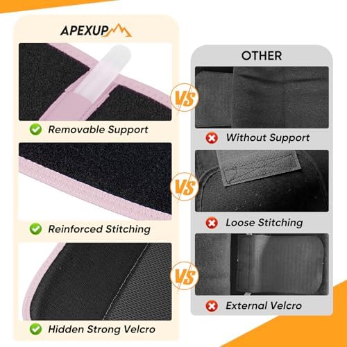 APEXUP Waist Trainer for Women Lower Belly Fat, Men Sweat Band, Stomach Wrap, Waist Trimmer with Removable Lumbar Support - Image 4