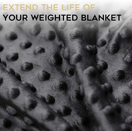 YnM Exclusive Cooling Rayon & Cozy Velvet Dual-Sided Cover for Weighted Blanket (60''x80'') - Light Grey - Image 4