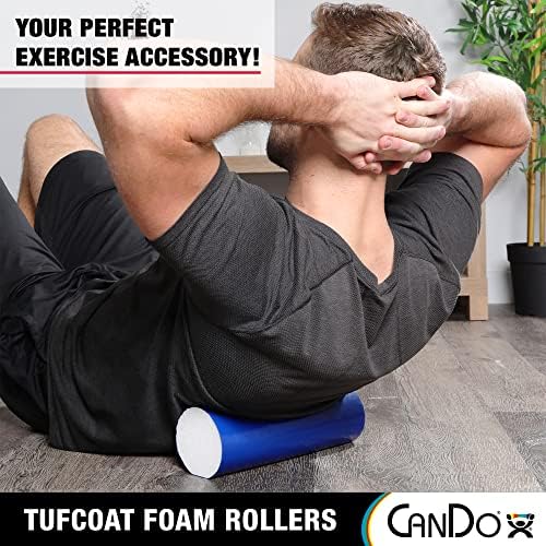 CanDo Premium TufCoat Blue Coated Foam Rollers for Muscle Restoration, Massage Therapy, Rehabilitation, Sport Recovery and Physical Therapy for Home, Clinic and Gym - Image 3