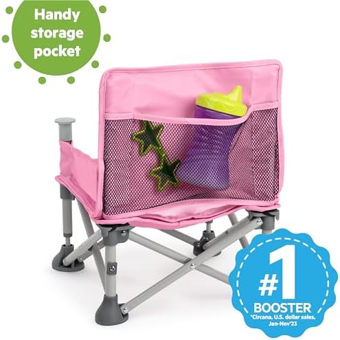 Bright Starts Pop 'N Sit Portable Booster, Indoor/Outdoor Use, Floor Seat with Feeding Tray, Pink, 6 Mos - 3 Yrs (Pack of 2) - Image 4