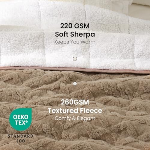 Drewin Weighted Blanket for Adults 15lbs Deep Sleep & Relax,Brownish White - Image 3