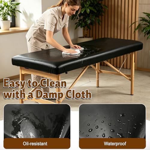 2 Pack Waterproof Massage Table Cover Stretch PU Leather Massage Bed Fitted Cover with Elastic Band 72 * 27.5 * 7 Inch Reusable Protection Sheets for Spa Lash Tattoo Beds - Image 5
