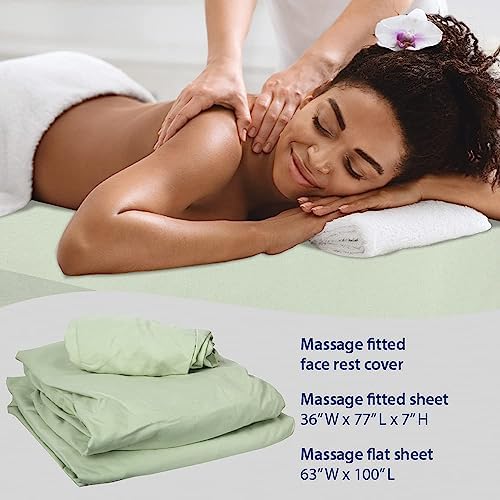 ForPro Premium Microfiber 3-Piece Massage Sheet Set, Sage - Image 5