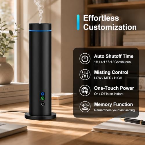 Maromalife Waterless Essential Oil Diffuser, Metal Scent Diffuser, Black - Image 5