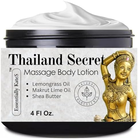 Essentially KateS Thailand Secret Specialty Body Lotion 4 Fl Oz - (Parent) - Infused with Makrut Lime Leaf, Lemongrass Oil, Rosemary Oil and Shea Butter - Calming, Soothing, Relaxing, and Hydrating by EssentiallyKateS
