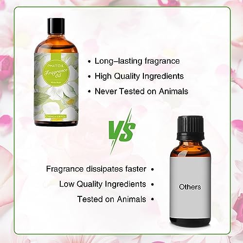 PHATOIL 3.38FL.OZ White Musk Fragrance Oils for Aromatherapy, Essential Oils for Diffusers for Home, Perfect for Diffuser, DIY Candle and Soap Making, DIY Scented Products - 100ml - Image 5