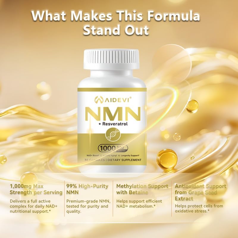NMN Supplement Complex 1000mg Per Serving, 99% Purity, 30Ct 4-in-1 - Image 6