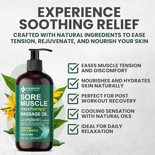 Massage Oil for Massage Therapy Sore Muscle Massage Oil for Muscle Relaxing - Image 2