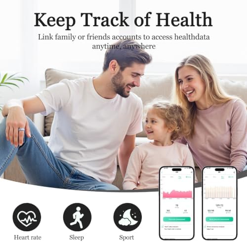 Smart Ring for Women & Men, Health Tracker Ring with Heart Rate, Blood Oxygen,Blood Pressure, IP68 Waterproof Fitness Ring, Sleep Tracker for iPhone and Android, No APP Fee - Image 3