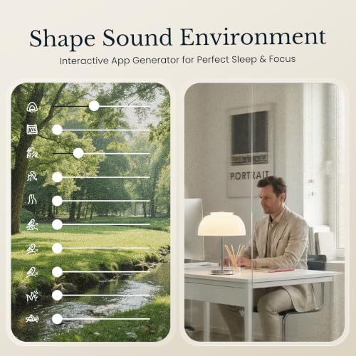 White Noise Sound Machine & Alarm Clock: Color Noises and Custom Soundscapes, App Control, Sleep Schedule, Multiple Alarms, 100 Volume Levels, Built-in Battery - Image 4