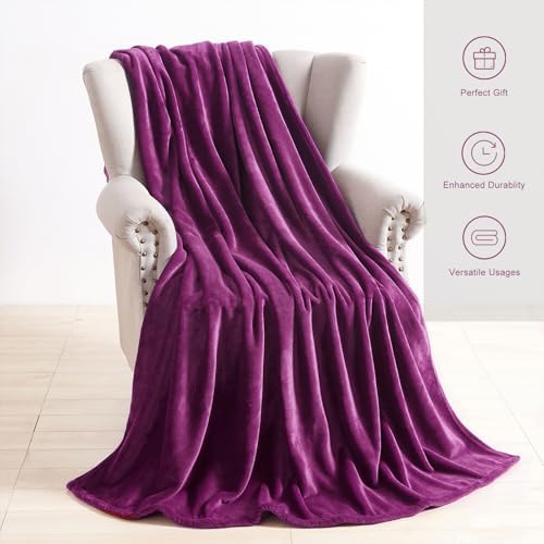 TASTHROW Purple Throw Blanket 60x80 Inches - Image 2