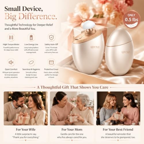 Mini Massage Gun,Designed by Japanese Experts,3-Pin Retractable Head (For Face & Scalp) + Round Head (For Muscle Groups),Percussion Deep Tissue Massage,4 Speed Settings,0.5lb,for Home/Gym,Ideal Gift - Image 6
