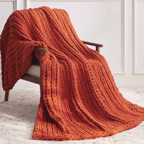 Negwoo Chunky Knit Throw Blanket, Knitted Throw Chenille Yarn, 80"*90" - Image 2