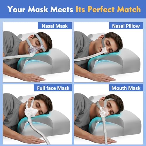 HSA/FSA CPAP Cervical Pillow for Side Sleepers–Reduce Mask Air Leaks & Pressure,Ergonomic Neck Support for Pain Relief,Dual-Height Memory Foam Pillow with Cooling Cover for Side,Back & Stomach Sleeper - Image 3