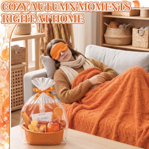 Willinglong 11 Piece Fall Gift Basket for Women, Cozy Orange Gift Set - Image 5