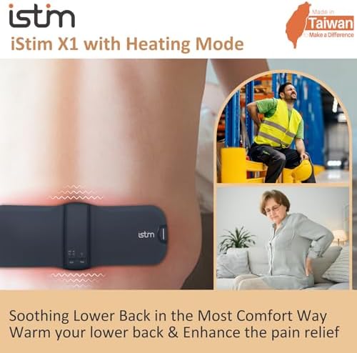iStim X1 Wireless Heat TENS Unit Muscle Stimulator for Back Pain Relief - Rechargeable Massager with Remote Control,15 Intensity and Japanese Gel Pads - Image 6