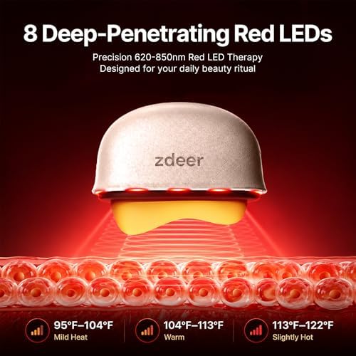 ZDEER GS5 Electric Heated Gua Sha Kit, Red Light Face Massager Tool, Pink - Image 6