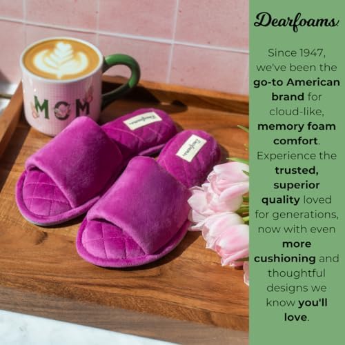 Dearfoams womens Slipper Memory Foam Summer House Shoe Beatrice Terry Slide - Image 7