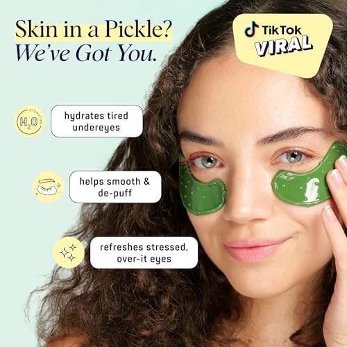 SpaLife In a Pickle Hydrogel Under Eye Patches for Dark Circles | Pickle Gifts for Women | Hydrating Undereye Masks for Bags and Puffiness | Pack of 8 Pairs (8 Undereye Treatments) - Image 2
