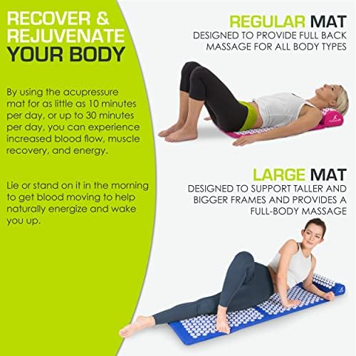 ProsourceFit Acupressure Mat and Pillow Set for Back/Neck Pain Relief and Muscle Relaxation, Pink - Image 5