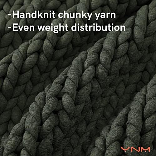 YnM Weighted Blanket, Handmade Chunky Knitted Design, Soft and Cozy, Temperature Regulating and Breathable, Machine Washable Throw for Sleep or Home Decor (Forest Green, 60x80 Inch, 15lbs) - Image 2