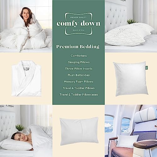 ComfyDown 18x22 Throw Pillow Insert, Down & Feather Fill, 100% Cotton Cover, Made in USA – Premium Soft Lumbar Decorative Pillow Form Sham Stuffer for Bed, Sofa & Couch - Image 5