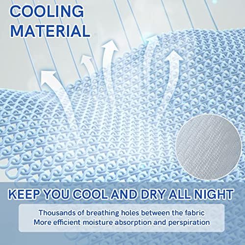 YnM Cooling Weighted Blanket, Handmade Chunky Yarn Knitted Design, Temperature Regulating and Breathable, Machine Washable Throw for Sleep or Home Decor (Azure Blue, 80x87 Inch, 25lbs) - Image 3