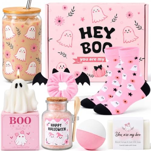 Boo Basket Stuffers for Teen Girls Women, Halloween Spooky Gifts Basket by Frerdui
