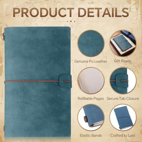 Sabary 16 Pcs Standard Size Refillable Leather Journal Bulk, Muted Color - Image 4