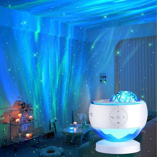 Galaxy Projector Sound Machine Aurora Night Light Projector with 30 Sounds,16 Colors Star Northern Lights Projector Bluetooth Speaker, Remote Timer Teen Gift Led Lights Mood Sensory Light for Autism by COOLNIGHT