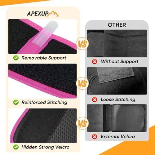 APEXUP Waist Trainer for Women Lower Belly Fat, Men Sweat Band, Stomach Wrap, Waist Trimmer with Removable Lumbar Support - Image 4