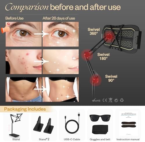 LuxRenew Max Multifunction Red Light Therapy for Body and Face, 850nm Near-Infrared Light Therapy LED Mask Facial Body Beauty Equipment for Skin Care at Home - Image 6