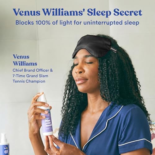 ASUTRA Silk Eye Pillow for Sleep, Black - Filled w/Lavender Buds (One Size) - Image 2