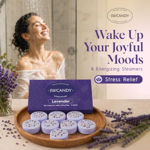 SWCANDY Lavender Shower Steamers 8 Pack, Home Spa Self Care - Image 3