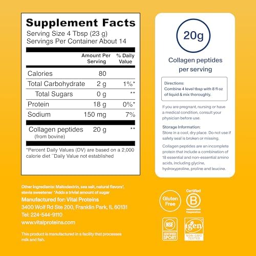 Vital Proteins Collagen Peptides Powder Vanilla, 11.5oz - Image 3