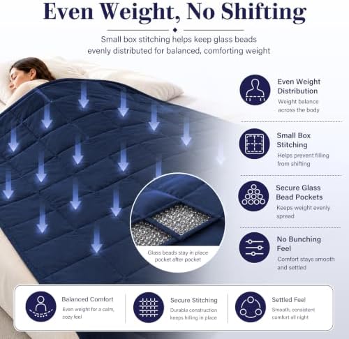 L'AGRATY King Size Weighted Blanket for Adults 20lbs, 88"x104" Cooling Heavy Blanket Microfiber Breathable Big Weighted Throw Blanket for Couple Summer Fall Winter, Grey - Image 5