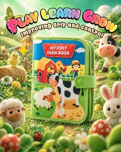 Montessori Busy Book, 10-Page Sensory Activity Toy, Farm - Image 2