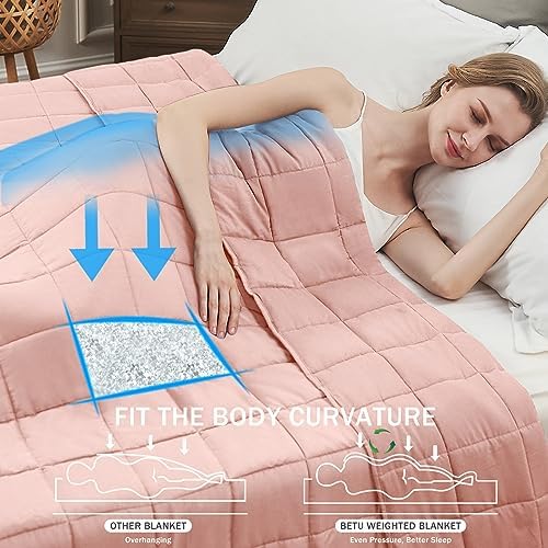 Weighted Blanket for Adults 20lbs, 48"x72", Twin Full Size Cooling Heavy Throw Blanket for 180-220lbs, Microfiber Soft Big Blankets Weighted Comforter, Pink - Image 2