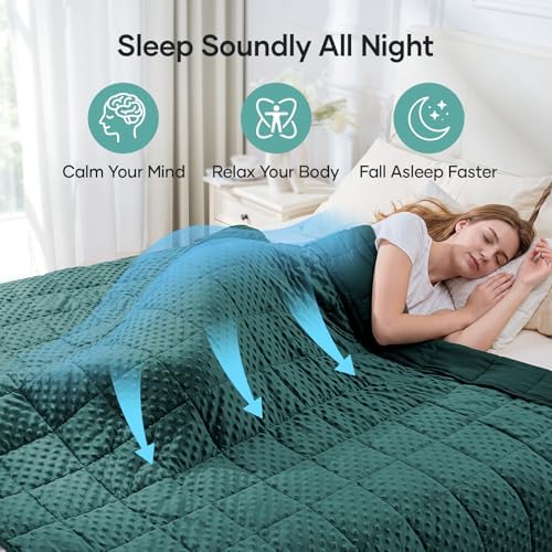 Cottonblue Weighted Blanket 15lbs for Adults Deep Sleep & Relax 48x72 Green - Image 2