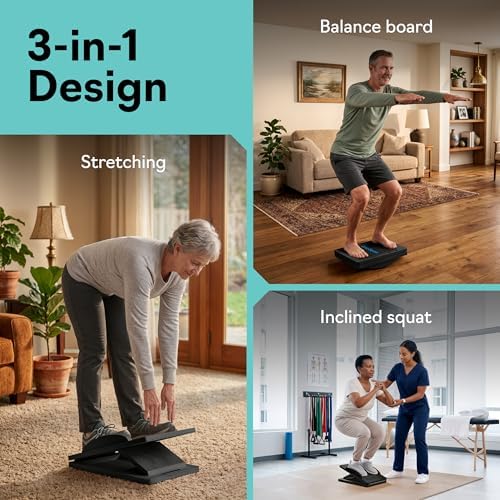 Slant Boards for Exercise, Wooden Slant Board, Calf Stretch Board with 7 Incline Angles, Velour Board, Balance Board & Calf Stretcher, Portable Incline Board for Physical Therapy, Ankle Mobility, Heel & Knees - Image 2