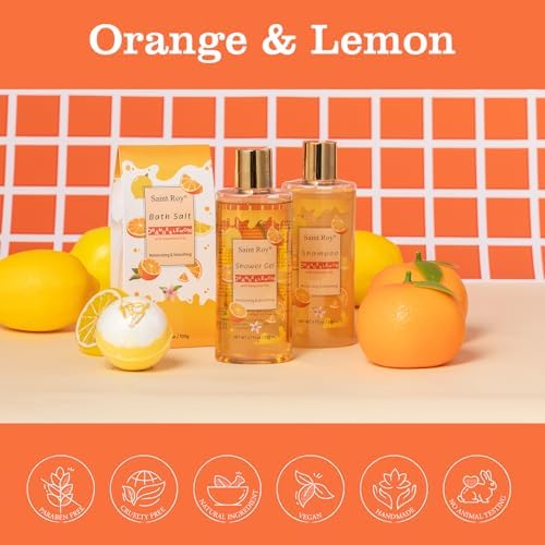 Orange spa gift set Great Gift, Spa Gifts for girls, Bath & Body care Set - Image 4