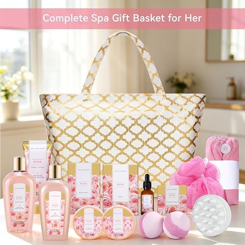 Spa Luxetique Rose 15pc Spa Gift Baskets Gifts for Women - Image 6