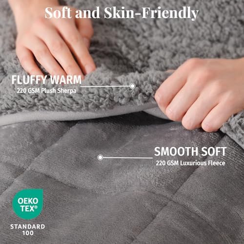 Topblan Sherpa Fleece Weighted Blanket for Adults, 15lbs 48 x 72 Twin Size - Image 3