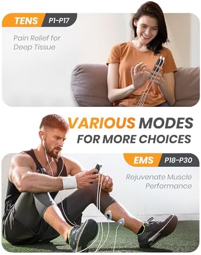 AVCOO 30 Modes TENS EMS Unit Muscle Stimulator for Pain Relief, 12 Pcs Pads - Image 4