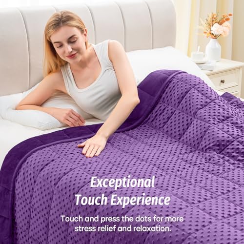 Wemore Weighted Blanket for Adults 20 lbs King Size 80"x87" Purple - Image 3