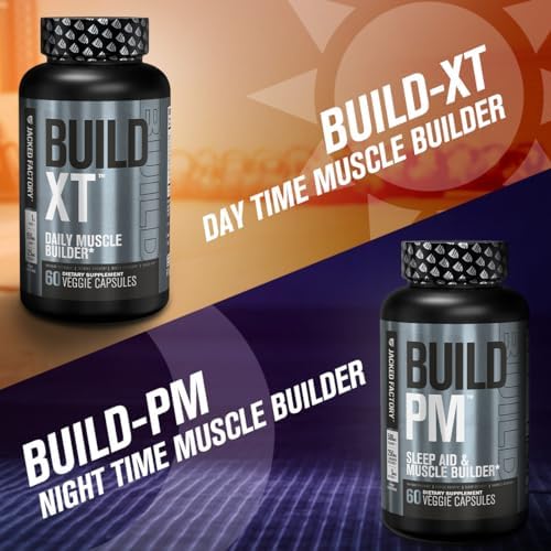 Jacked Factory Build PM Night Time Muscle Builder & Sleep Aid - Post Workout Recovery & Sleep Support Supplement w/VitaCherry Tart Cherry, Ashwagandha, & Melatonin - 60 Natural Veggie Pills - Image 5