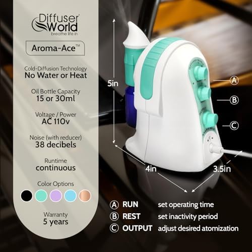 1000 Sq Ft Waterless Diffuser for Essential Oils, Made in USA Green Waterless Aroma Atomizer for Home Large Room Fragrance, Home Scent Machine, Air Aromatherapy with Adjustable Timer - Image 5