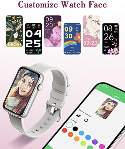 Fitness Watches for Women, LYNN2 Fitness Tracker with Heart Rate Monitor Blood Oxygen/Sleep Tracker Pedometer, Slim Step Tracker Watch for iOS/Android Phones Waterproof Gray - Image 2